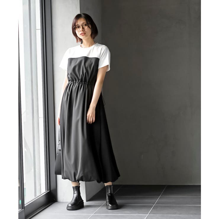 カットレイヤー風ドッキングバルーンワンピース | rps | 詳細画像13 