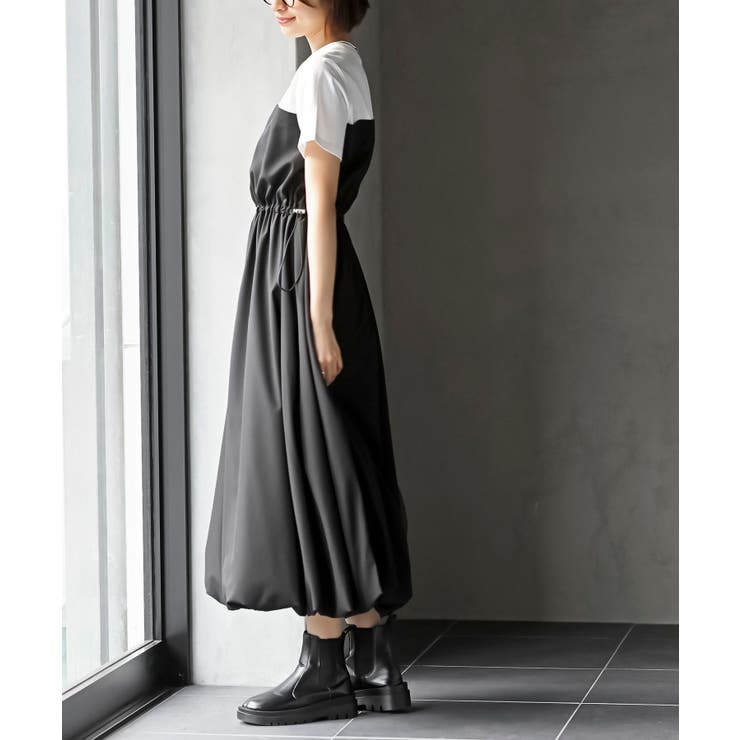 カットレイヤー風ドッキングバルーンワンピース | rps | 詳細画像14 