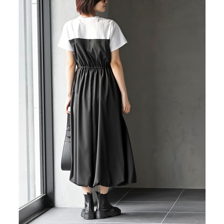 カットレイヤー風ドッキングバルーンワンピース | rps | 詳細画像15 