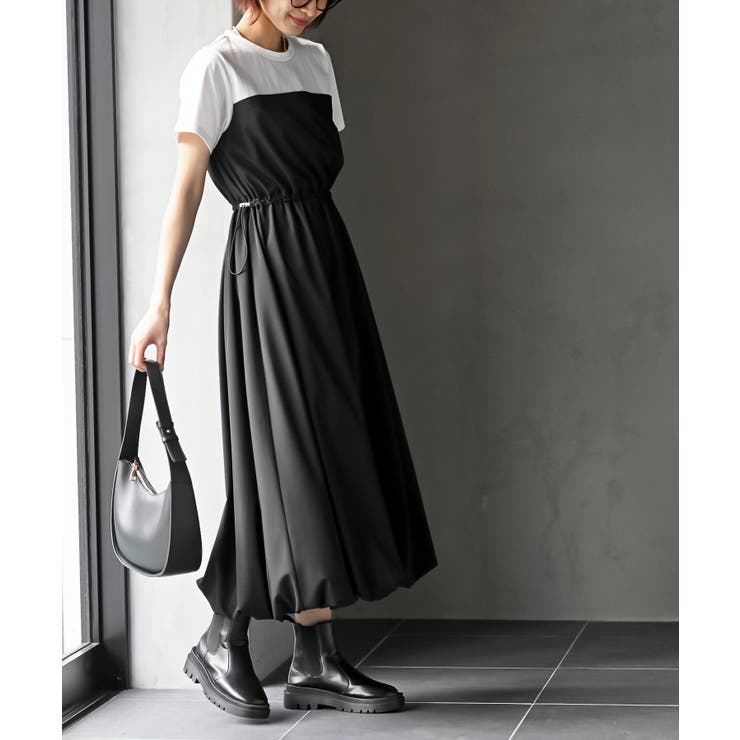 カットレイヤー風ドッキングバルーンワンピース | rps | 詳細画像16 