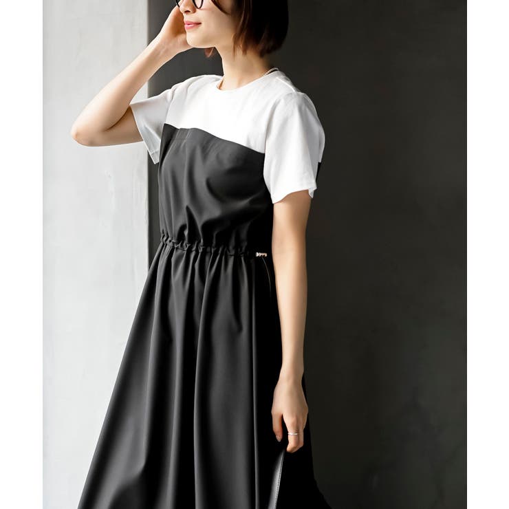 カットレイヤー風ドッキングバルーンワンピース | rps | 詳細画像18 