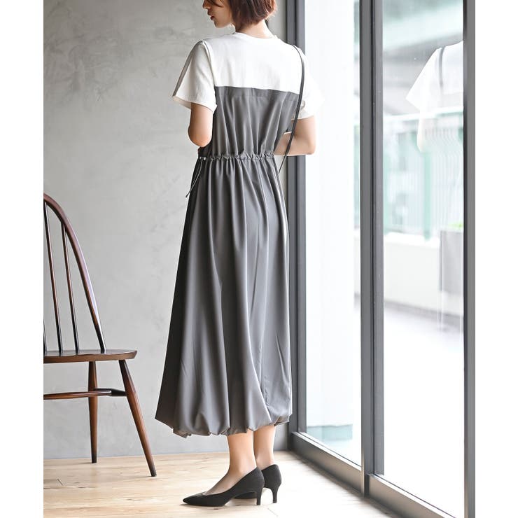 カットレイヤー風ドッキングバルーンワンピース | rps | 詳細画像4 