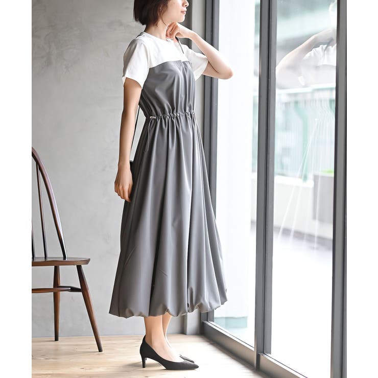 カットレイヤー風ドッキングバルーンワンピース | rps | 詳細画像5 