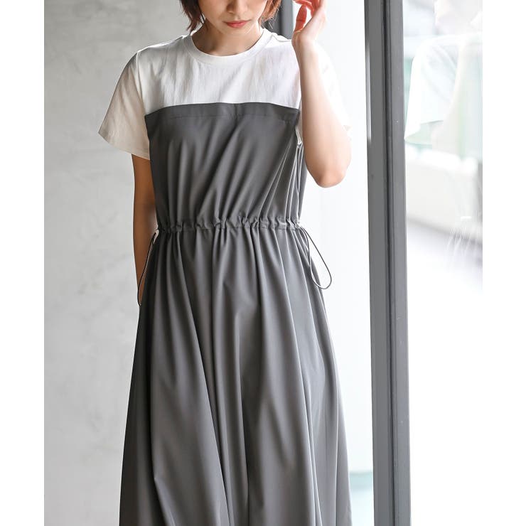 カットレイヤー風ドッキングバルーンワンピース | rps | 詳細画像6 