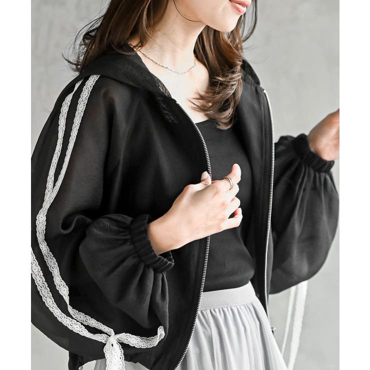 レースリボントラックフードシアージャケット | rps | 詳細画像14 