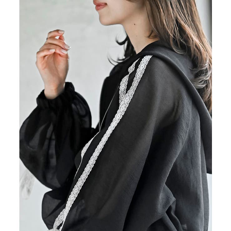 レースリボントラックフードシアージャケット | rps | 詳細画像16 