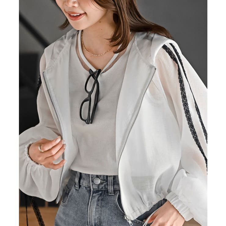 レースリボントラックフードシアージャケット | rps | 詳細画像6 