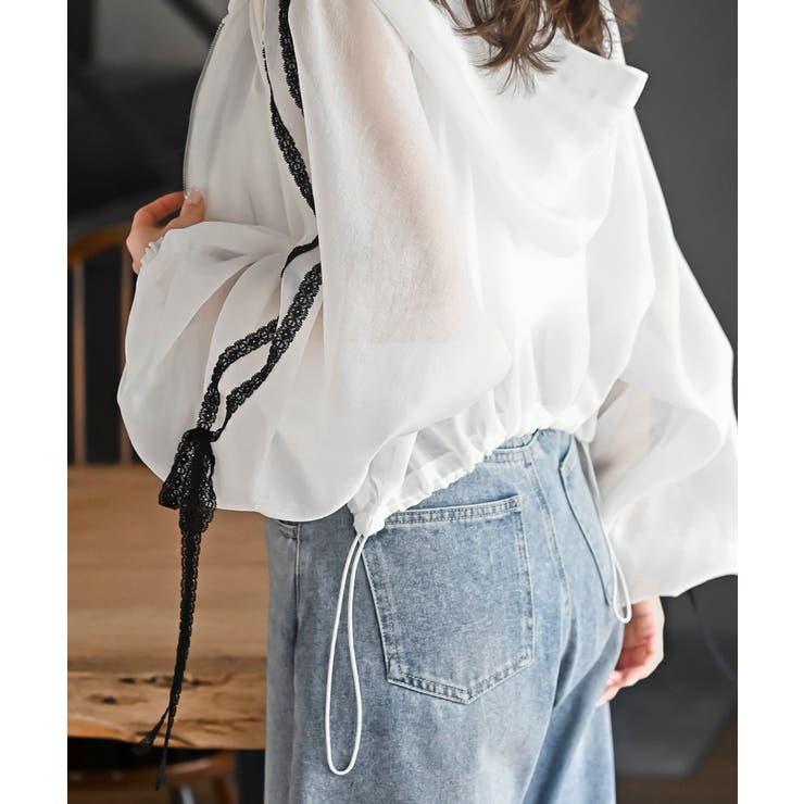 レースリボントラックフードシアージャケット | rps | 詳細画像7 