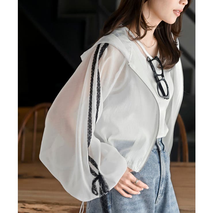 レースリボントラックフードシアージャケット | rps | 詳細画像9 