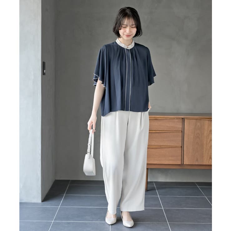 フロントタックバイカラーフレアー袖ブラウス | rps | 詳細画像18 