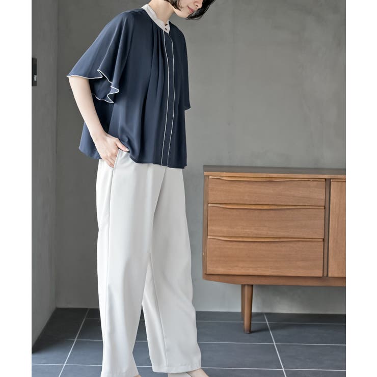 フロントタックバイカラーフレアー袖ブラウス | rps | 詳細画像21 