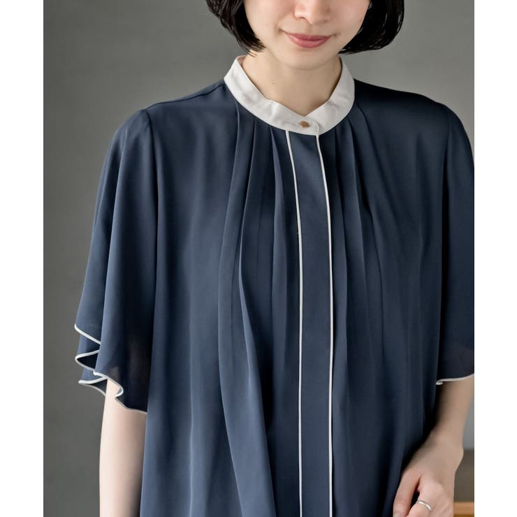 フロントタックバイカラーフレアー袖ブラウス | rps | 詳細画像22 