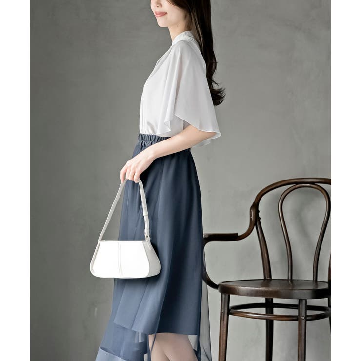 フロントタックバイカラーフレアー袖ブラウス | rps | 詳細画像28 