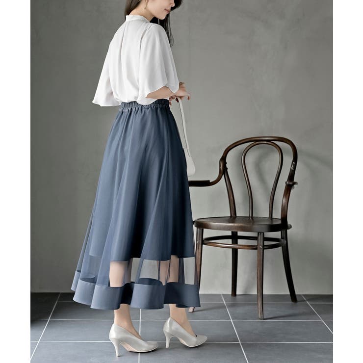 フロントタックバイカラーフレアー袖ブラウス | rps | 詳細画像30 