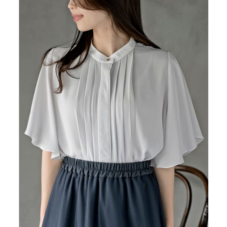 フロントタックバイカラーフレアー袖ブラウス | rps | 詳細画像31 