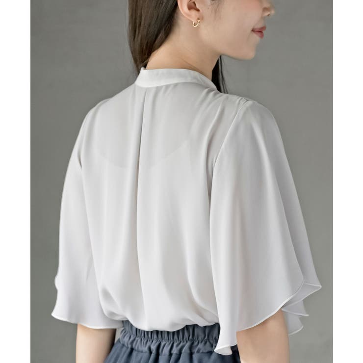 フロントタックバイカラーフレアー袖ブラウス | rps | 詳細画像33 