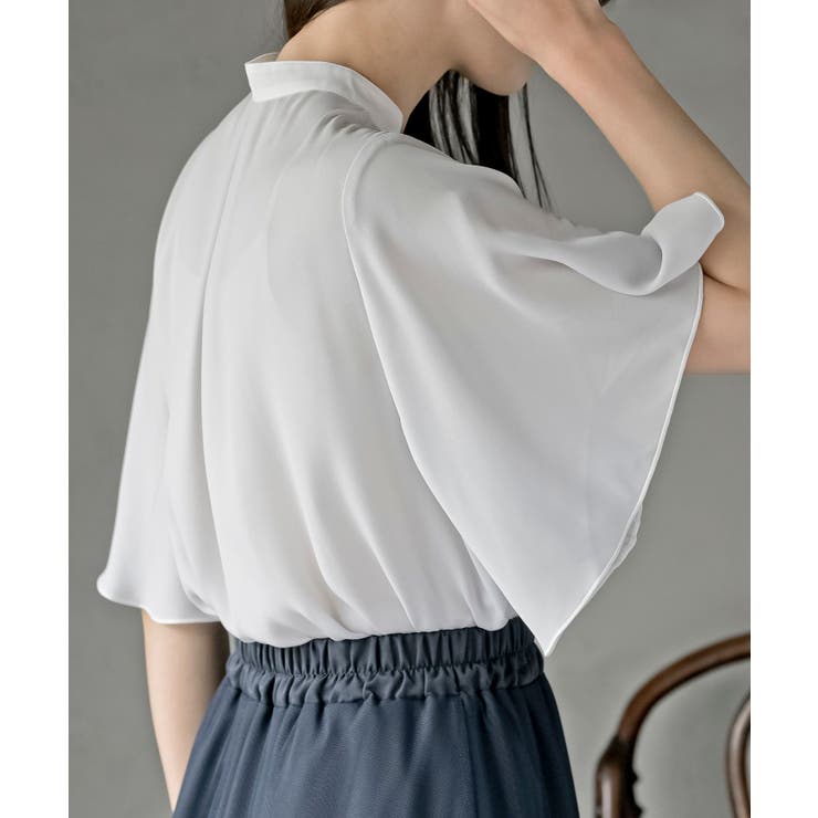 フロントタックバイカラーフレアー袖ブラウス | rps | 詳細画像34 