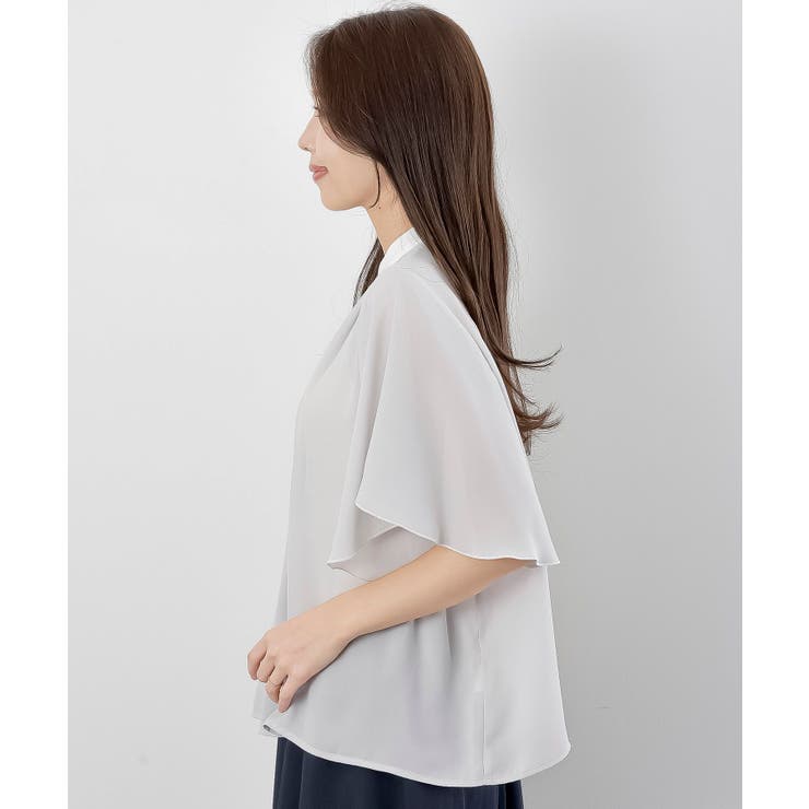 フロントタックバイカラーフレアー袖ブラウス | rps | 詳細画像35 