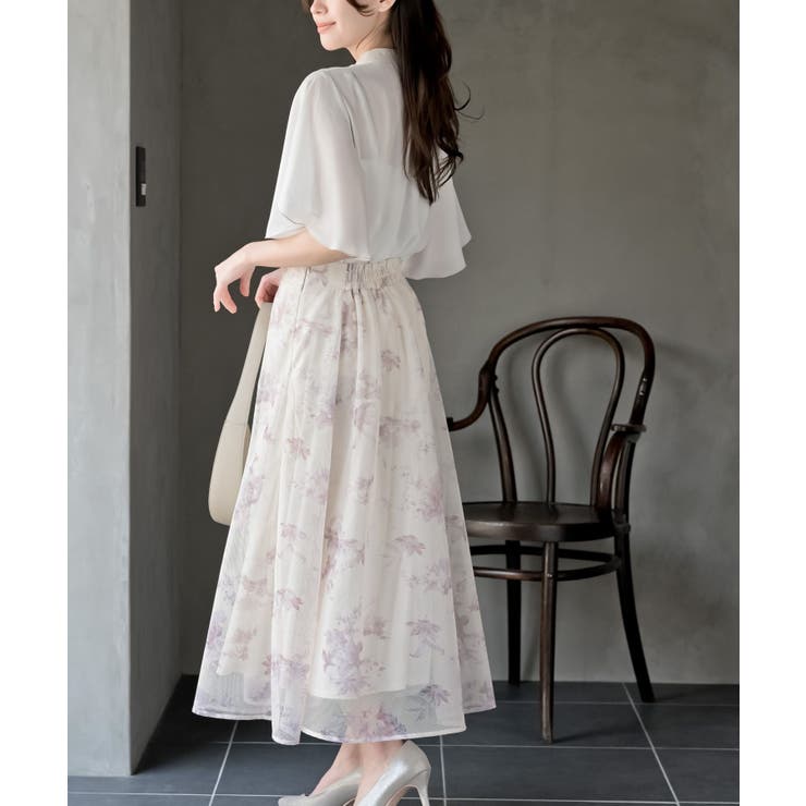 フロントタックバイカラーフレアー袖ブラウス | rps | 詳細画像4 