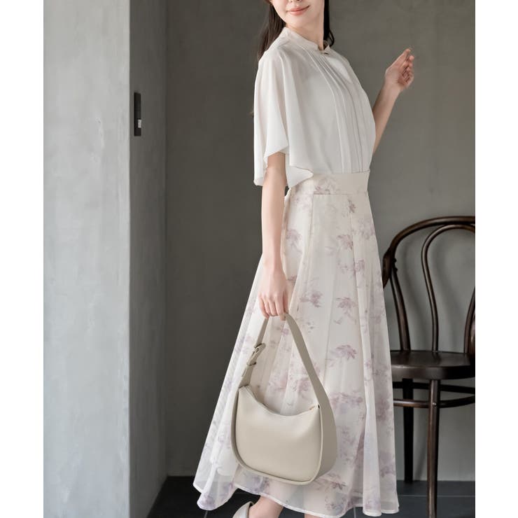 フロントタックバイカラーフレアー袖ブラウス | rps | 詳細画像5 