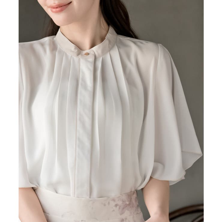 フロントタックバイカラーフレアー袖ブラウス | rps | 詳細画像6 