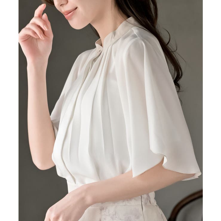 フロントタックバイカラーフレアー袖ブラウス | rps | 詳細画像7 