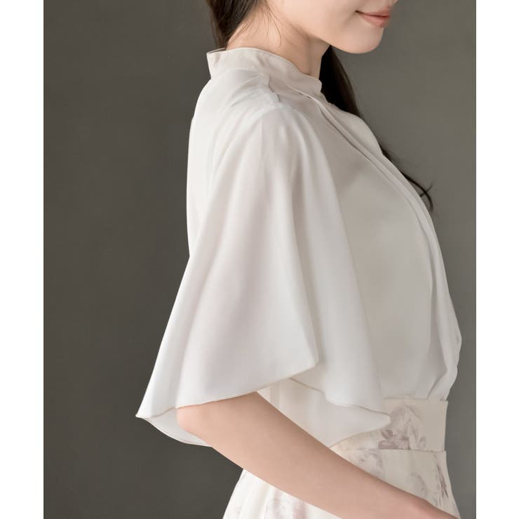 フロントタックバイカラーフレアー袖ブラウス | rps | 詳細画像9 