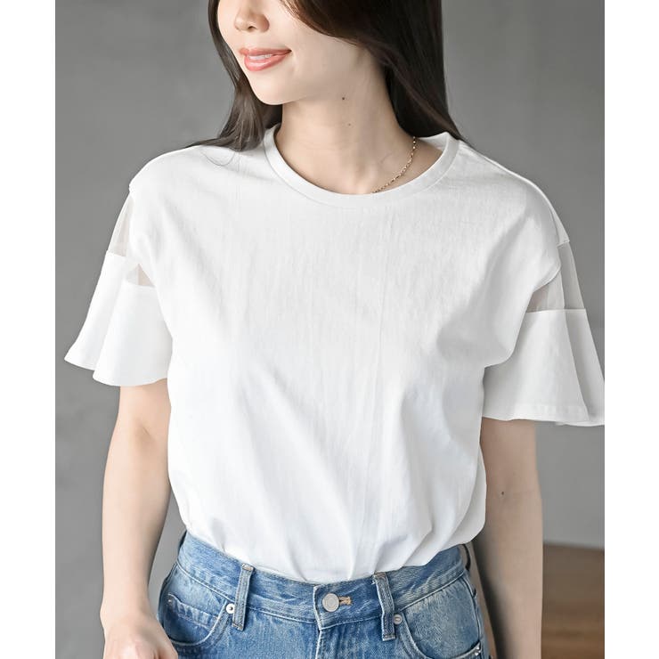 オフホワイト | シースルーフレアースリーブＴｅｅ | rps