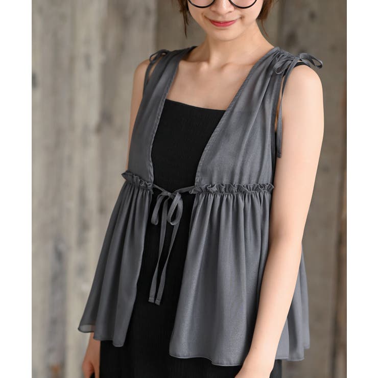 光沢シアーリボンベスト | rps | 詳細画像14 