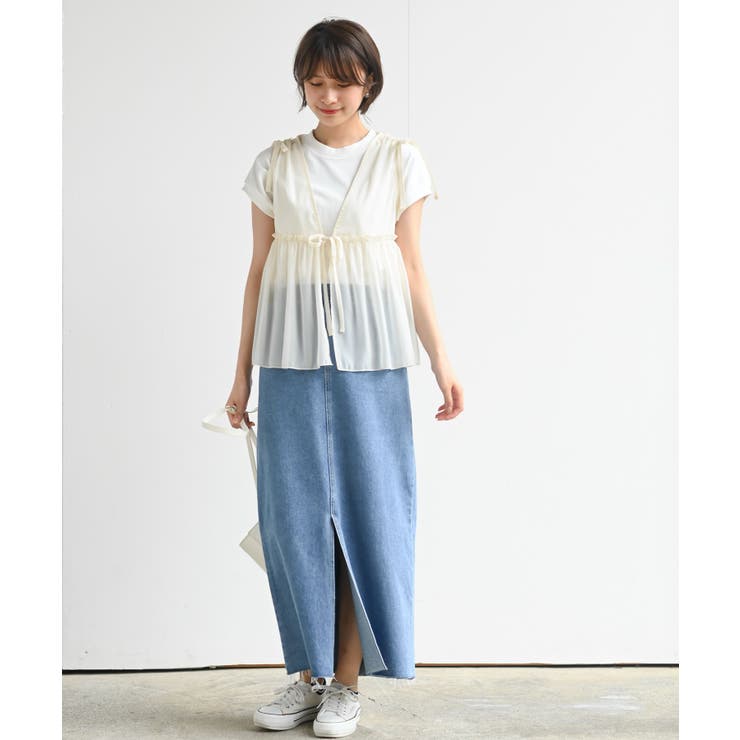 光沢シアーリボンベスト | rps | 詳細画像2 