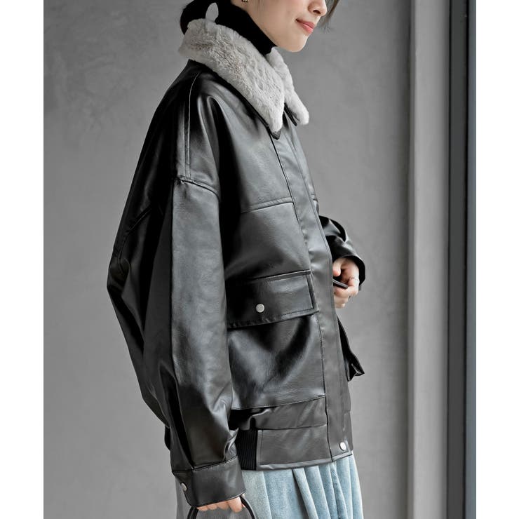 ティペット付き合皮ブルゾン | rps | 詳細画像11 