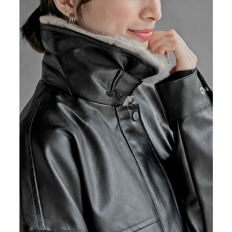 ティペット付き合皮ブルゾン | rps | 詳細画像13 