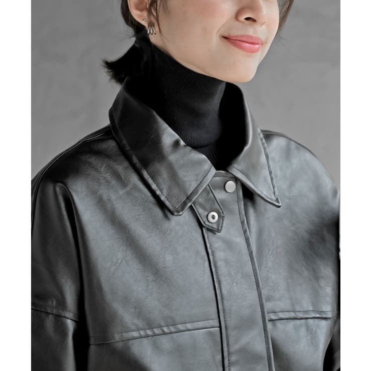 ティペット付き合皮ブルゾン | rps | 詳細画像14 