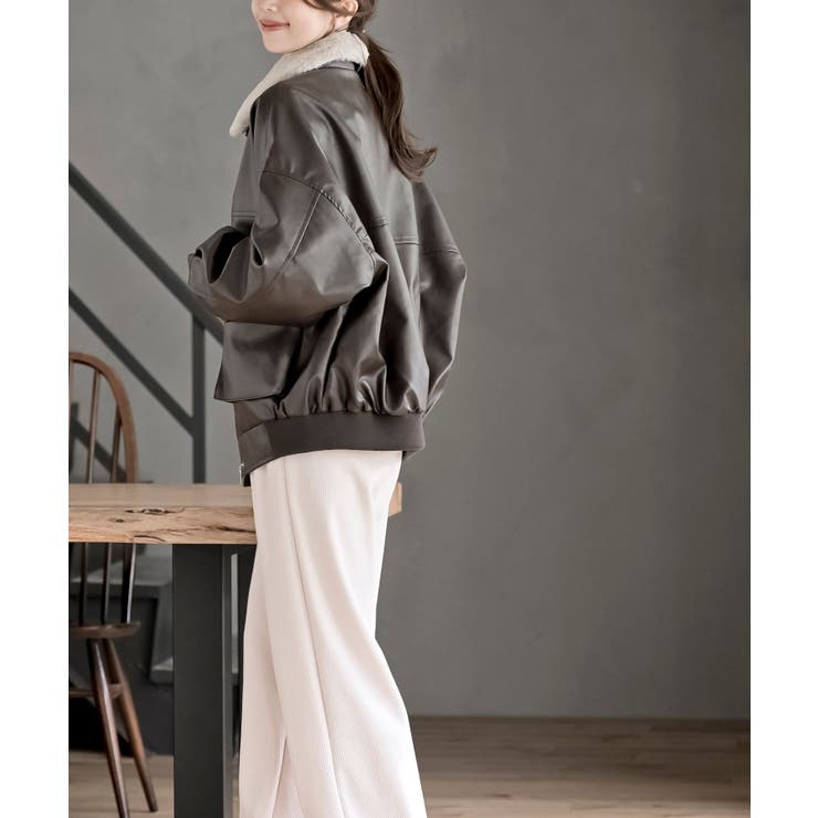 ティペット付き合皮ブルゾン | rps | 詳細画像17 