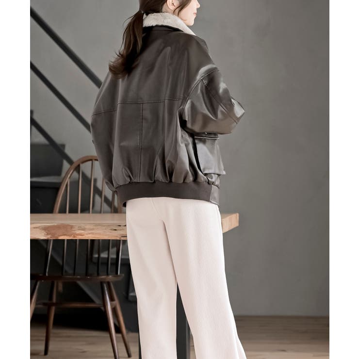 ティペット付き合皮ブルゾン | rps | 詳細画像18 