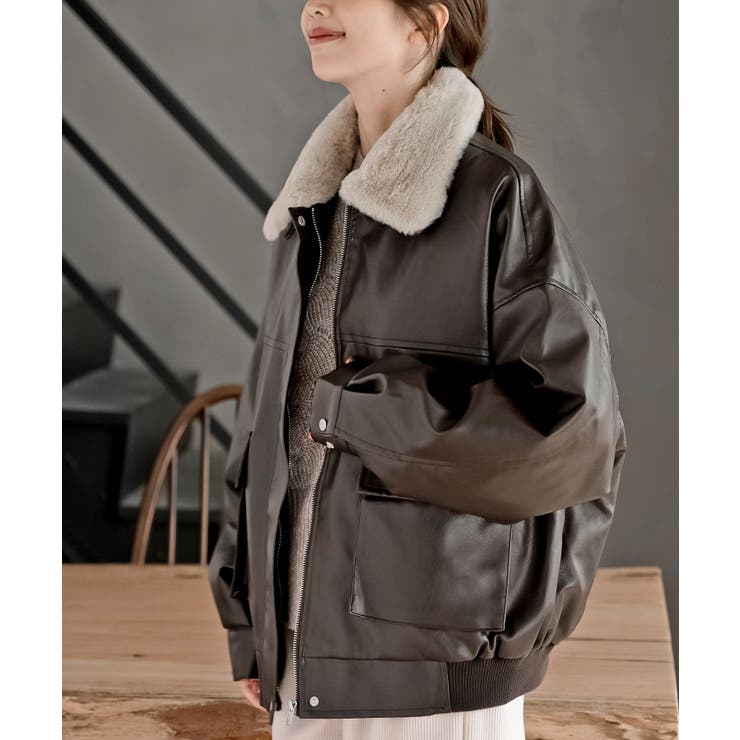 ティペット付き合皮ブルゾン | rps | 詳細画像20 