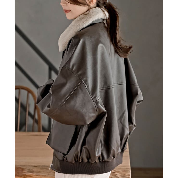 ティペット付き合皮ブルゾン | rps | 詳細画像21 