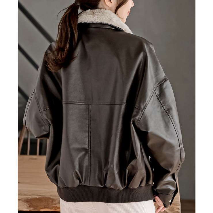 ティペット付き合皮ブルゾン | rps | 詳細画像22 