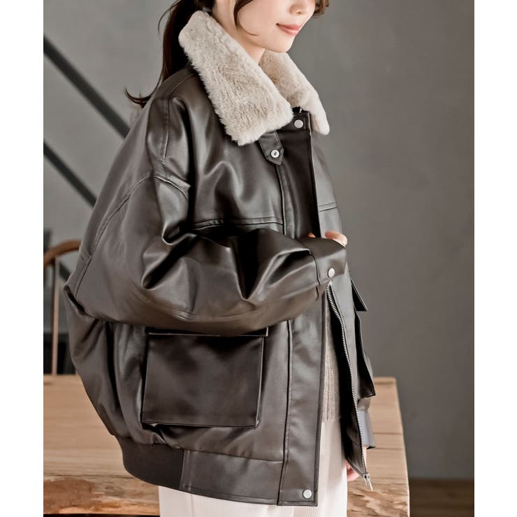 ティペット付き合皮ブルゾン | rps | 詳細画像23 