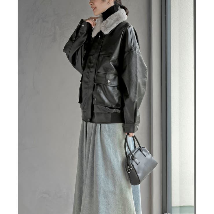 ティペット付き合皮ブルゾン | rps | 詳細画像3 