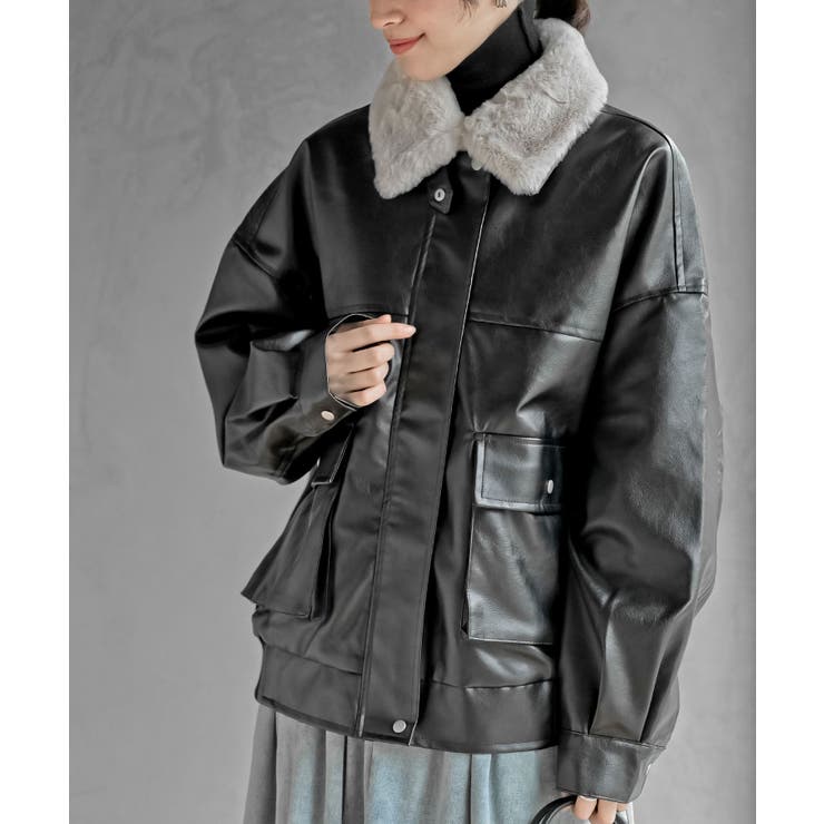 ティペット付き合皮ブルゾン | rps | 詳細画像6 