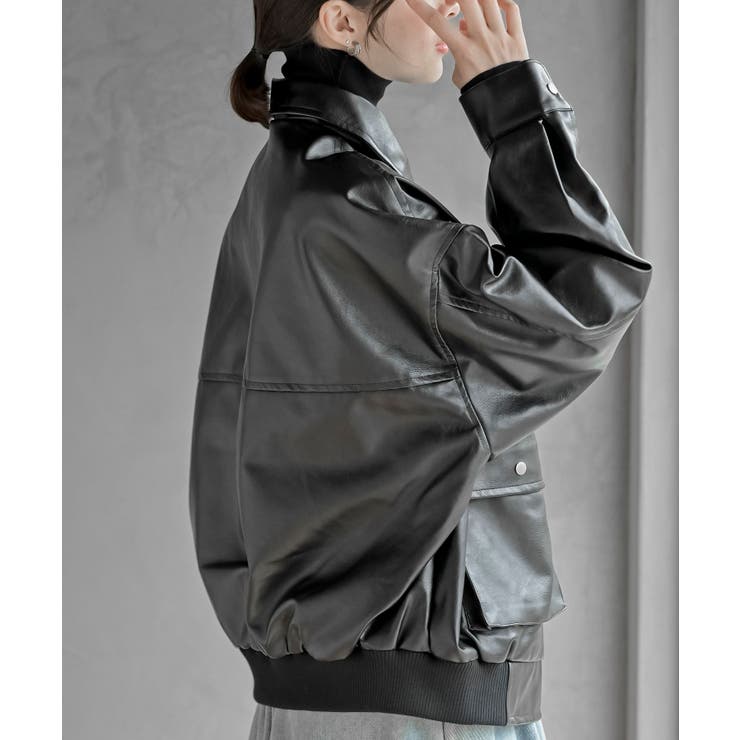 ティペット付き合皮ブルゾン | rps | 詳細画像9 