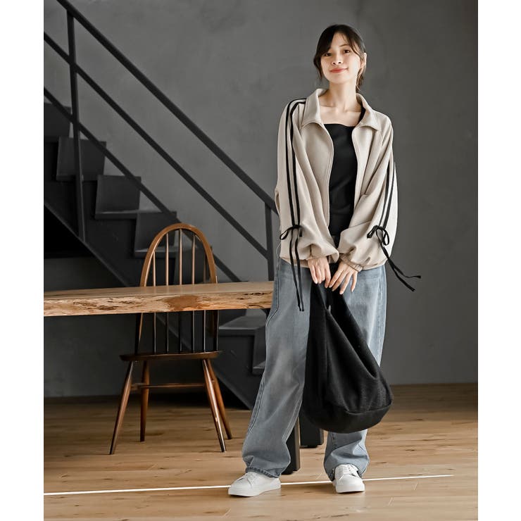 リボン袖スエードポンチトラックジャケット | rps | 詳細画像10 