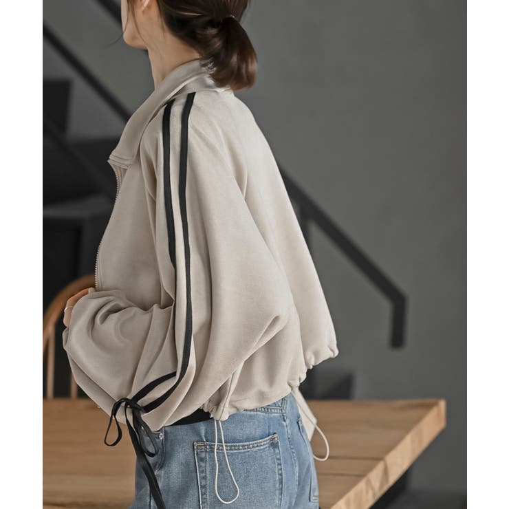 リボン袖スエードポンチトラックジャケット | rps | 詳細画像15 