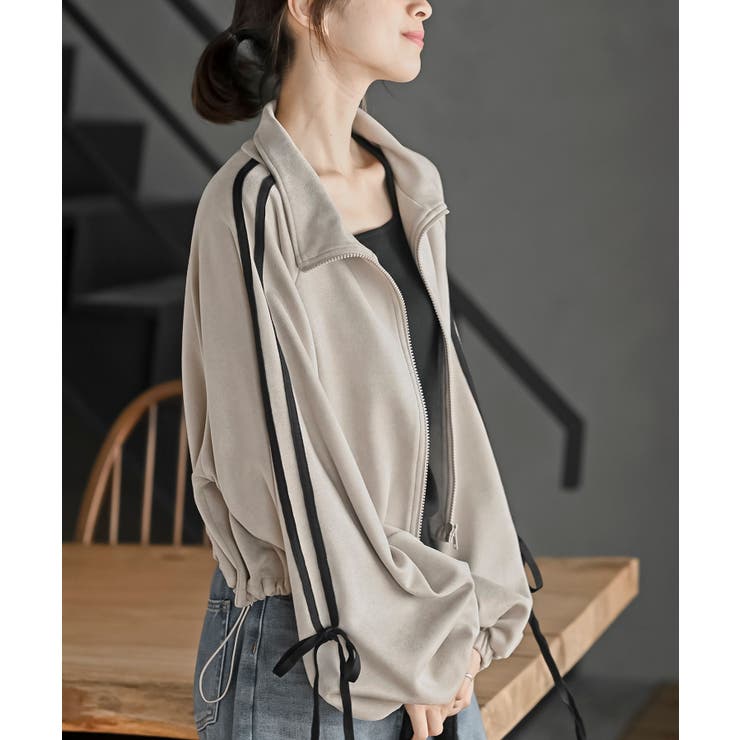 リボン袖スエードポンチトラックジャケット | rps | 詳細画像17 