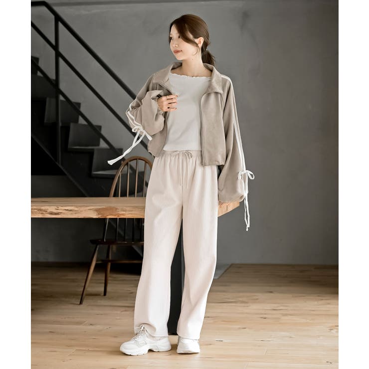 リボン袖スエードポンチトラックジャケット | rps | 詳細画像18 