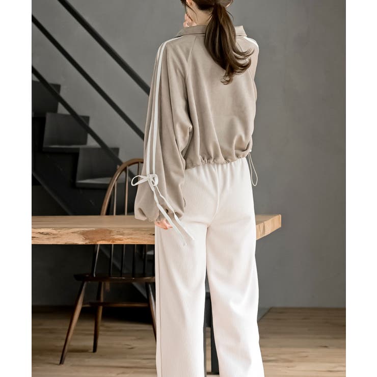 リボン袖スエードポンチトラックジャケット | rps | 詳細画像19 