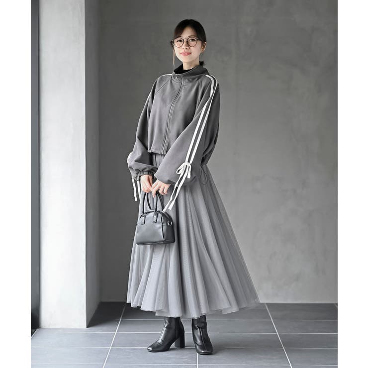 リボン袖スエードポンチトラックジャケット | rps | 詳細画像2 