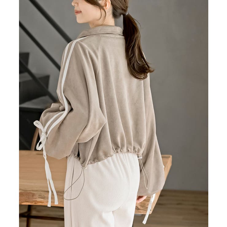 リボン袖スエードポンチトラックジャケット | rps | 詳細画像23 