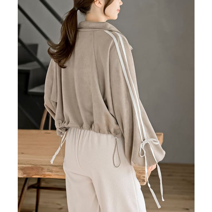 リボン袖スエードポンチトラックジャケット | rps | 詳細画像24 